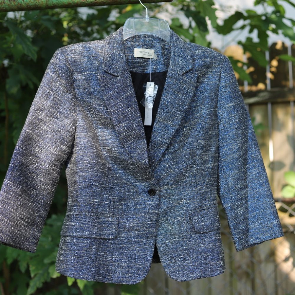 RHYME | Metallic Steel and Blue NWT blazer